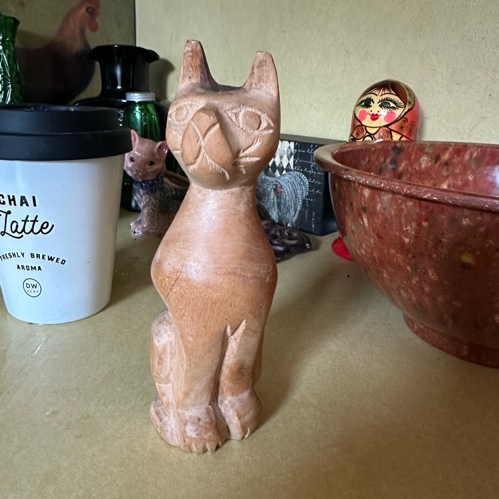 MCM, Mid Century Modern Wood Cat